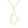 Women's Hollow Geometric Origami Animal Pendant Necklace In Stainless Steel With Electroplated Finish