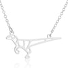 Women's Hollow Geometric Origami Animal Pendant Necklace In Stainless Steel With Electroplated Finish