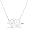 Women's Hollow Geometric Origami Animal Pendant Necklace In Stainless Steel With Electroplated Finish