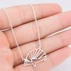 Women's Hollow Geometric Origami Animal Pendant Necklace In Stainless Steel With Electroplated Finish