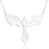 Women's Hollow Geometric Origami Animal Pendant Necklace In Stainless Steel With Electroplated Finish