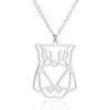 Women's Hollow Geometric Origami Animal Pendant Necklace In Stainless Steel With Electroplated Finish