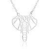 Women's Hollow Geometric Origami Animal Pendant Necklace In Stainless Steel With Electroplated Finish