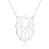 Women's Hollow Geometric Origami Animal Pendant Necklace In Stainless Steel With Electroplated Finish