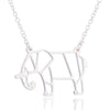 Women's Hollow Geometric Origami Animal Pendant Necklace In Stainless Steel With Electroplated Finish