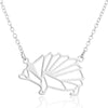 Women's Hollow Geometric Origami Animal Pendant Necklace In Stainless Steel With Electroplated Finish