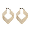 Women's Hollow Geometric Rhombus Drop Earrings In Copper With Real Gold Plating And Chic Minimalist Style