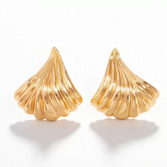 Women's Hollow Ginkgo Leaf Earrings With Electroplated Zinc Alloy Design And Steel Ear Needles Highend Botanical Jewelry