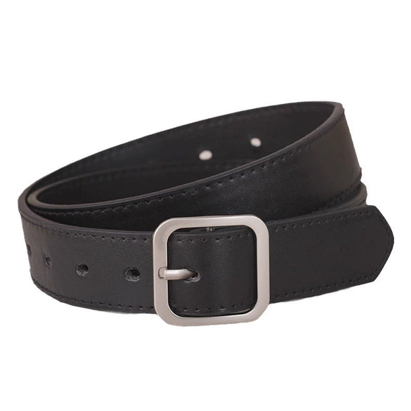 Women’s Imitation Leather Belt With Alloy Pin Buckle Simple Versatile Fashion Decorative Waist Belt For Pants