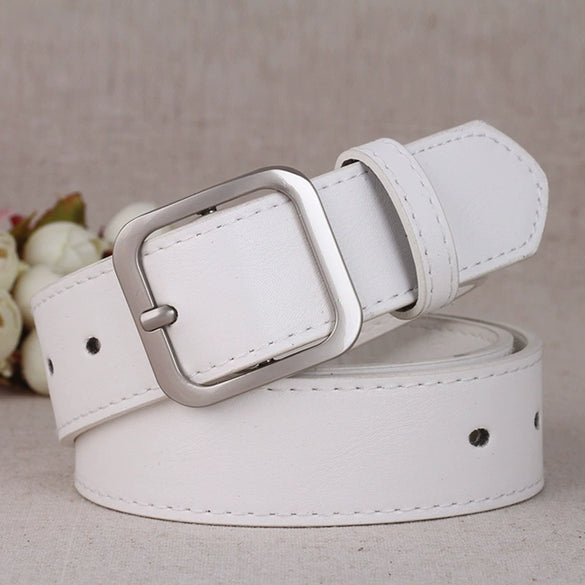 Women’s Imitation Leather Belt With Alloy Pin Buckle Simple Versatile Fashion Decorative Waist Belt For Pants