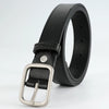 Women's Imitation Leather Pin Buckle Belt With Screw Logo Design And 14 Holes Simple All Match Fashion Belt For Jeans