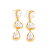 Women's Imitation Pearl Geometric Drop Earrings With Triangle And Irregular Round Bead Design Retro Pendant Jewelry