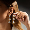 Women's Imitation Pearl Geometric Drop Earrings With Triangle And Irregular Round Bead Design Retro Pendant Jewelry
