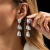 Women's Imitation Pearl Geometric Drop Earrings With Triangle And Irregular Round Bead Design Retro Pendant Jewelry