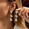 Women's Imitation Pearl Geometric Drop Earrings With Triangle And Irregular Round Bead Design Retro Pendant Jewelry