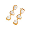Women's Imitation Pearl Geometric Drop Earrings With Triangle And Irregular Round Bead Design Retro Pendant Jewelry