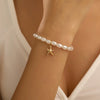 Women's Imitation Pearl Handmade Star Shaped Bracelet Little Fragrance Style Versatile Daily Simple Adjustable