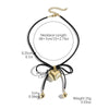 Women's Imitation Pearls And Organic Glass Heart And Bow Shaped Pendant Necklace With Electroplating