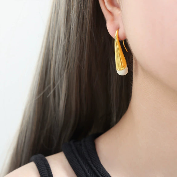 Women's Ins Cold Style Geometric 316L Stainless Steel Goldplated Earrings