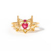Women's Ins Style Copper Electroplated Small Blue Bouquet Triangle Ring