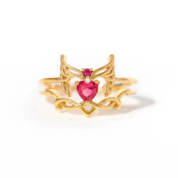 Women's Ins Style Copper Electroplated Small Blue Bouquet Triangle Ring