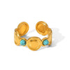 Women's Ins Style Geometric Open Ring Stainless Steel Gem Inlaid