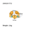 Women's Ins Style Geometric Open Ring Stainless Steel Gem Inlaid