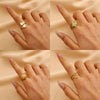 Women's Ins Style Open Diamond Hollow Geometric Heart Shape Stainless Steel Ring And Bracelet With Electroplating