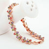 Women's Irregular Copper Bracelet With Flower Motif And Zircon Inlay Electroplated Fashion Jewelry