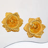 Women's Irregular Flower Earrings Exaggerated Electroplated Iron Statement Jewelry In A Vintage Old Money Style