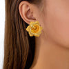 Women's Irregular Flower Earrings Exaggerated Electroplated Iron Statement Jewelry In A Vintage Old Money Style