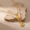 Women's Irregular Flower Geometric Necklace With Resin Inlay And Electroplated Stainless Steel Pendant