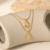 Women's Irregular Flower Geometric Necklace With Resin Inlay And Electroplated Stainless Steel Pendant