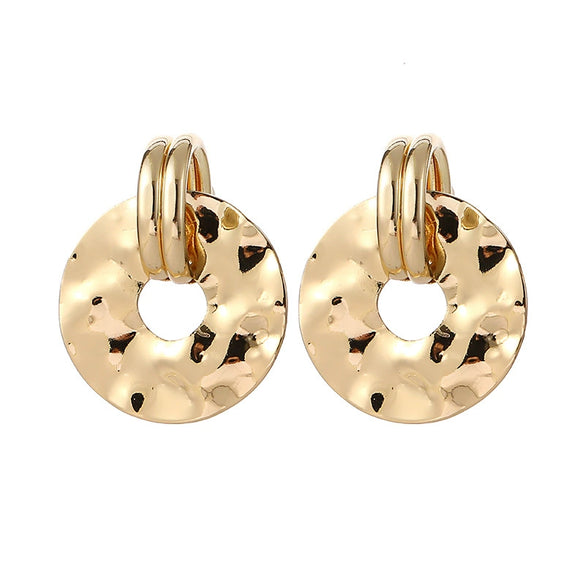 Women's Irregular Geometric Earrings With Electroplated Finish And Silver Earring Posts Fashion Statement Jewelry Wholesale