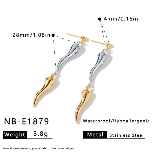 Women's Irregular Geometric Hollow Stainless Steel Earrings With 18K Vacuum Plating Simple Non Fading Style