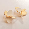 Women's Irregular Geometric Metal Stud Earrings With Spraypainted Colorblock Design And Contemporary Minimalist Style
