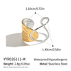 Women's Irregular Geometric Open Ring Adjustable Stainless Steel With 18K Gold Vacuum Pvd Plating And Colorretaining Finish