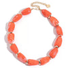 Women's Irregular Geometric Resin Beaded Necklace With Electroplated Collarbone Chain Elegant Simple Fairy Style Jewelry