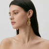 Women's Irregular Geometric Stainless Steel Earrings With Resin Design And 18K Gold Vacuum Plated Retro Fashion Finish