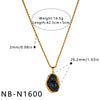 Women's Irregular Geometric Stainless Steel Necklace With Resin Inlay And 18K Vacuum Plated Finish Elegant Fashion Jewelry