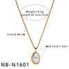 Women's Irregular Geometric Stainless Steel Necklace With Resin Inlay And 18K Vacuum Plated Finish Elegant Fashion Jewelry