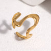 Women's Irregular Geometric Stainless Steel Open Ring With Electroplated Non Fading Minimalist Design