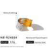 Women's Irregular Geometric Stainless Steel Open Ring With 18K Vacuum Plating Minimalist Adjustable Fashion Jewelry
