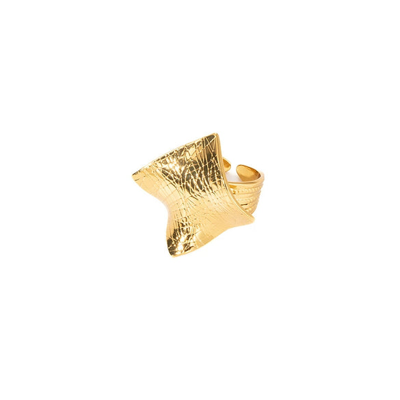Women's Irregular Geometric Titanium Steel Electroplated Ring