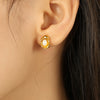 Women's Irregular Metal Pearl 316L Stainless Steel Electroplated Earrings Simple Elegant Highend Niche Unique Design