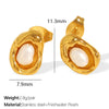 Women's Irregular Metal Pearl 316L Stainless Steel Electroplated Earrings Simple Elegant Highend Niche Unique Design