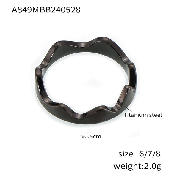 Women's Irregular Open Ring Titanium Steel Pvd Plated Geometric Light Luxury Style