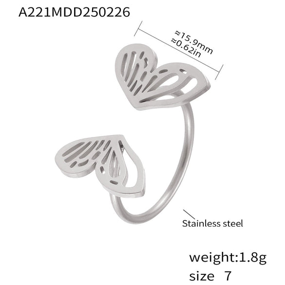 Women's Irregular Open Ring Titanium Steel Pvd Plated Geometric Light Luxury Style
