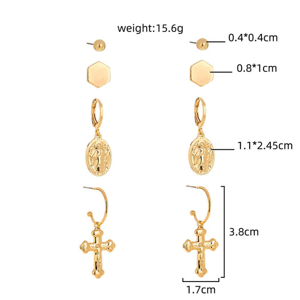 Women's Irregular Resin And Alloy Earrings With Electroplated Multi Element Fashion Design Statement Jewelry