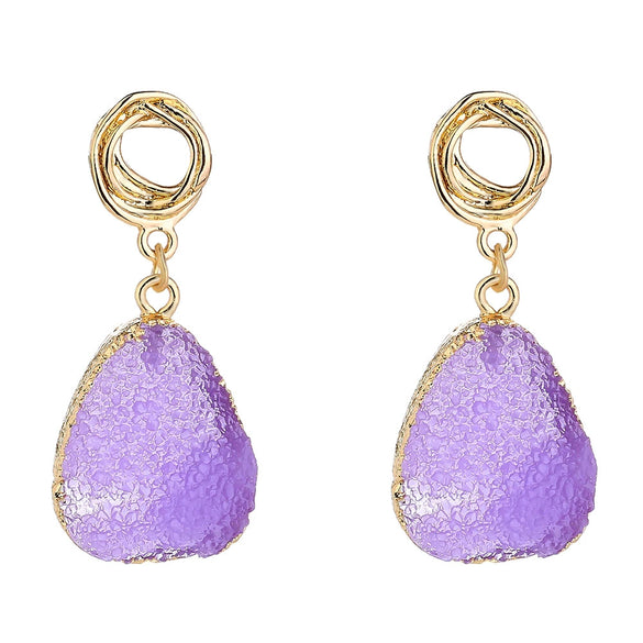 Women's Irregular Resin And Alloy Earrings With Electroplated Multi Element Fashion Design Statement Jewelry